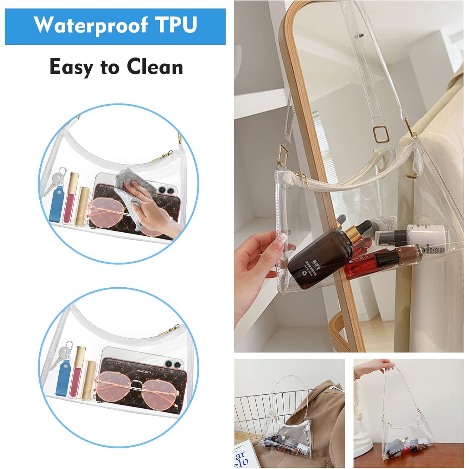 Stadium Approved Bags for Dames -schoudertas PVC Purse, - Image 4