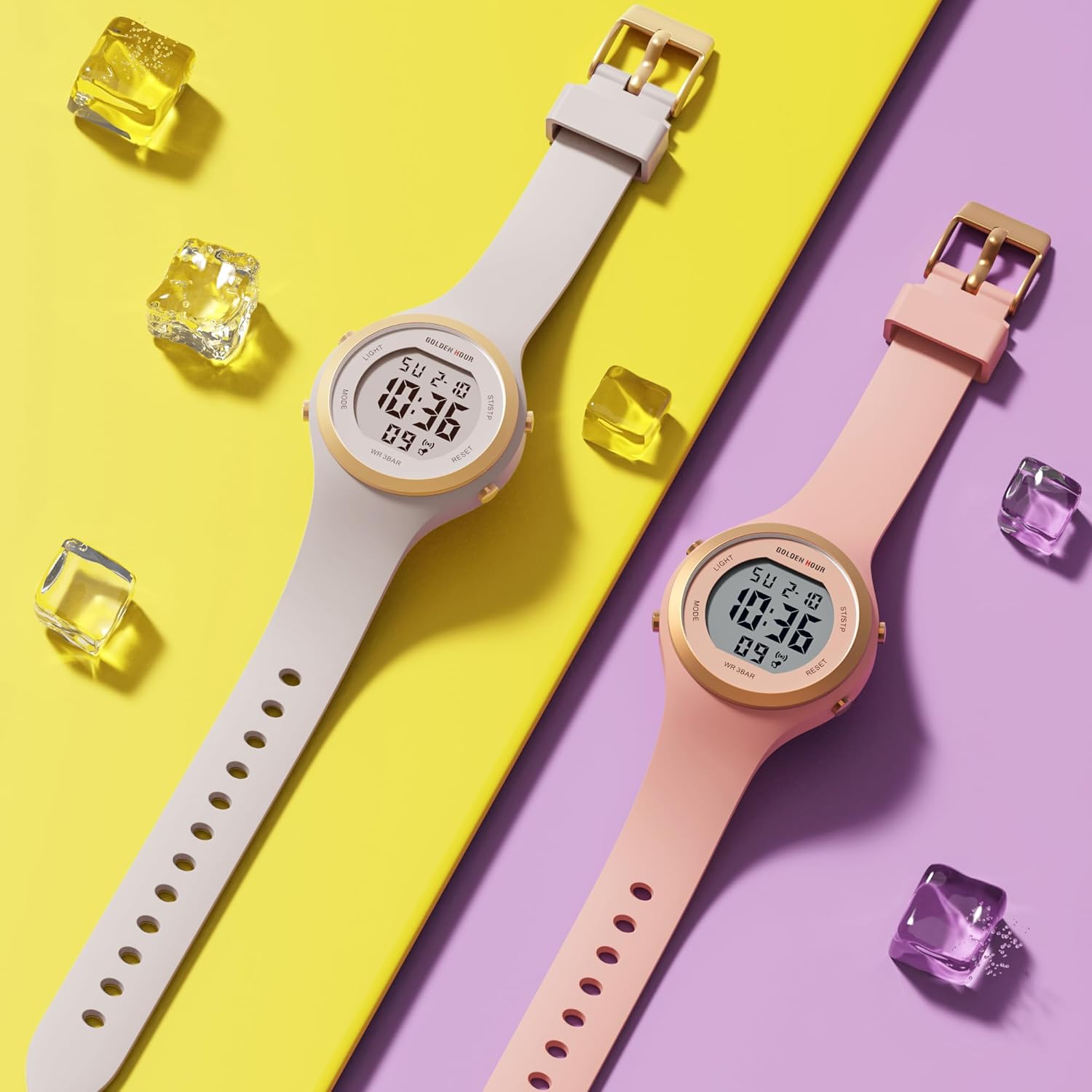 GOLDEN HOUR waterdicht Sport Dames digitaal chronograaf siliconen - Image 7