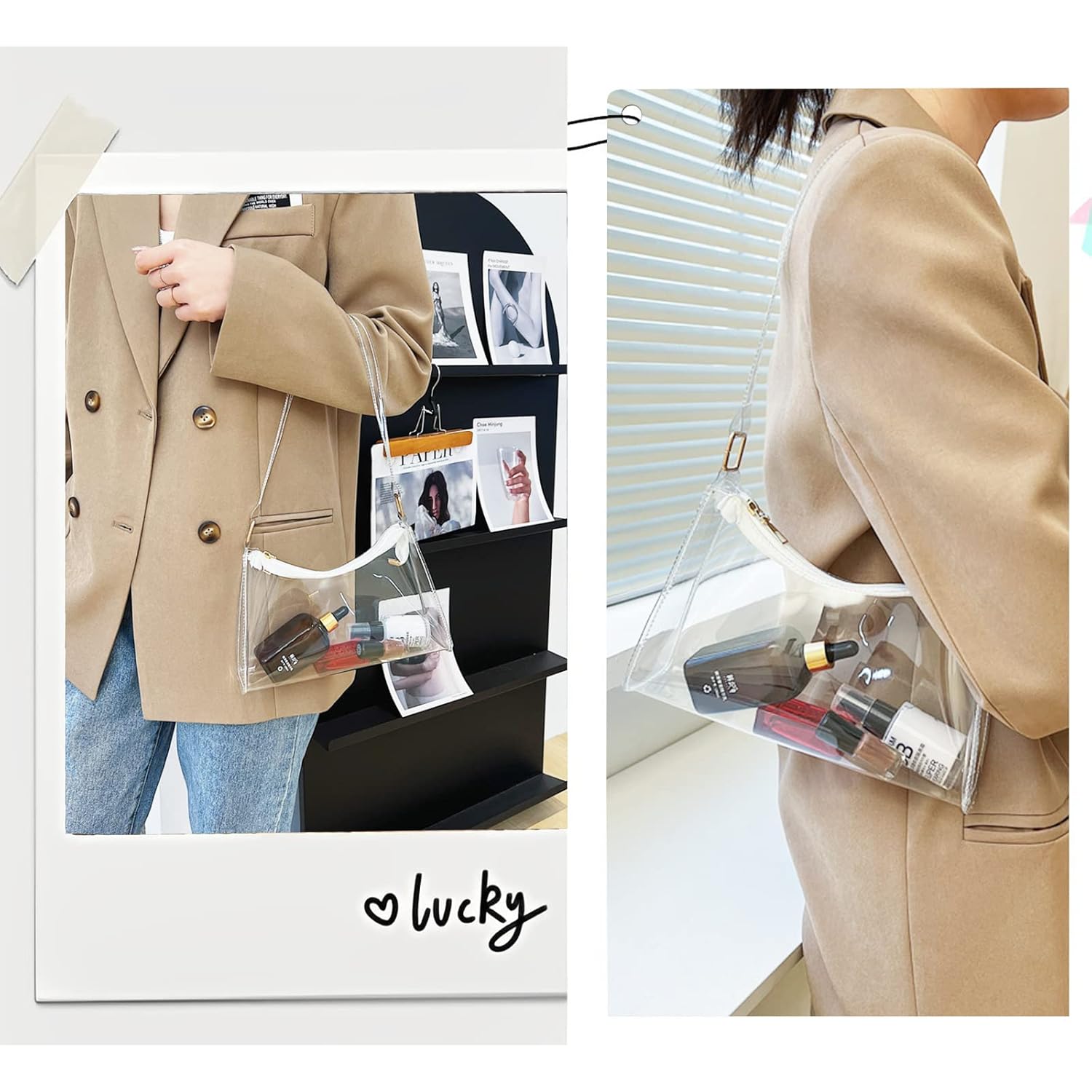 Stadium Approved Bags for Dames -schoudertas PVC Purse, - Image 5