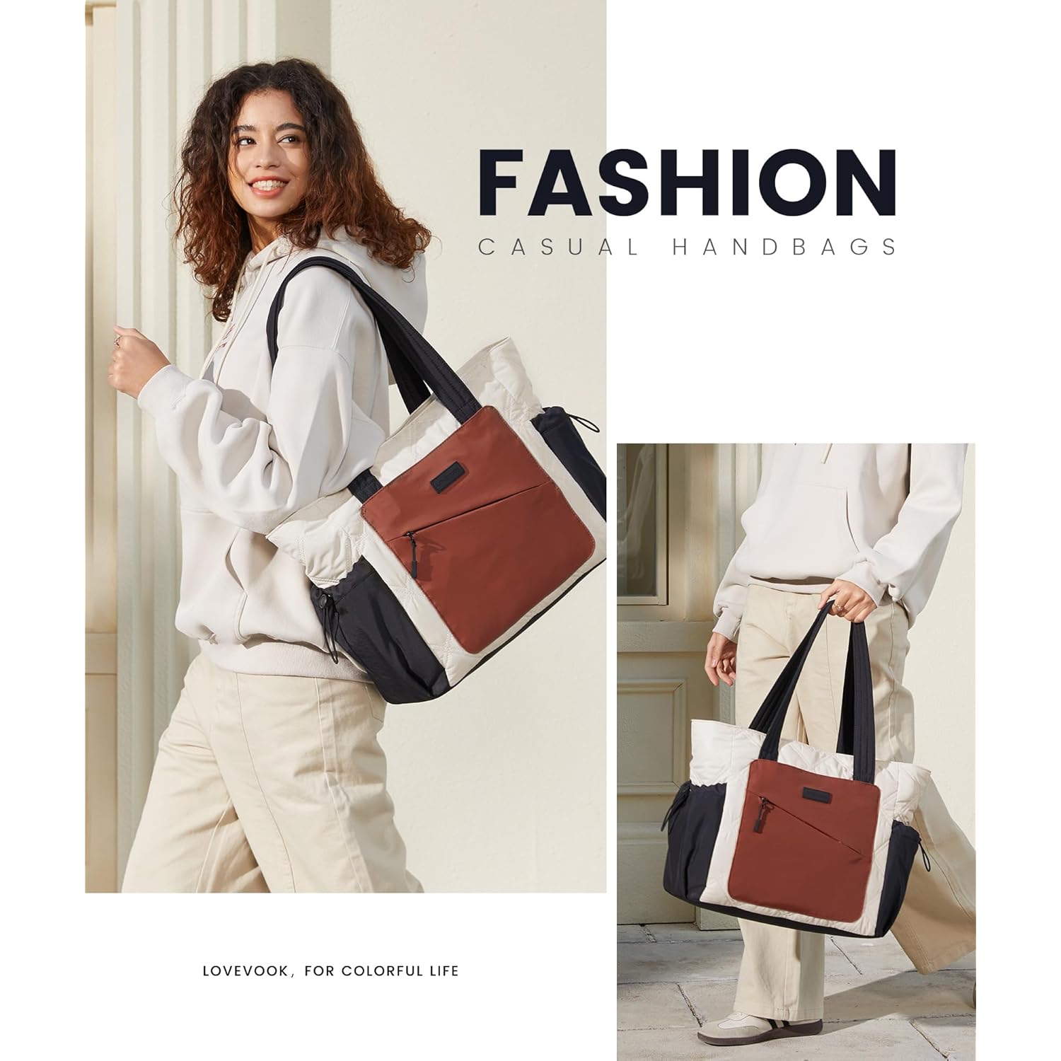 LOVEVOOK tote Bag for Dames, Puffer Bag and - Image 2