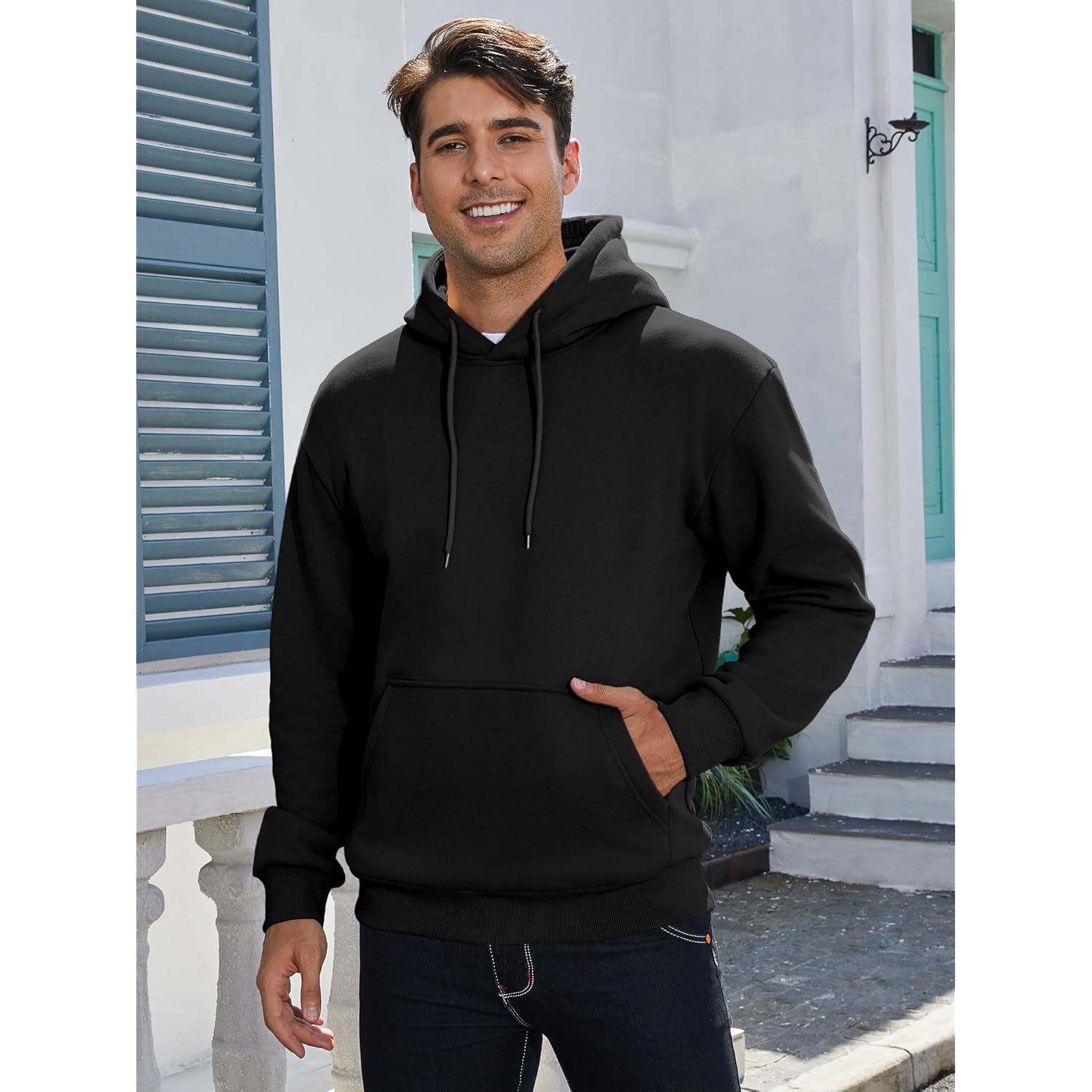 Heren Hoodies for Heren Casual Cotton Essentials Hoodie pullover Long Sleeve fleece - Image 5
