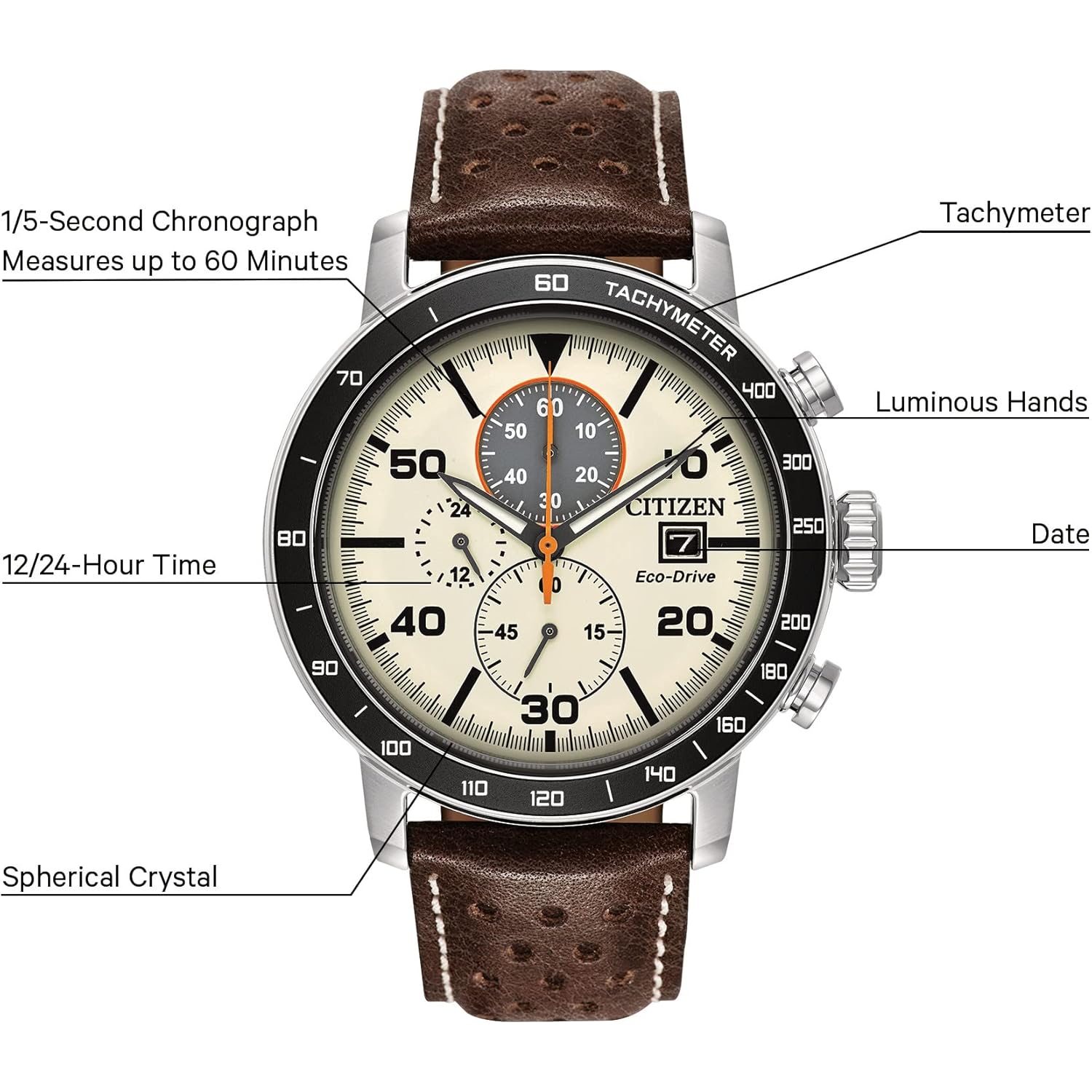 Citizen heren eco-drive weekender brycen chronograaf horloge roestvrij - Image 11