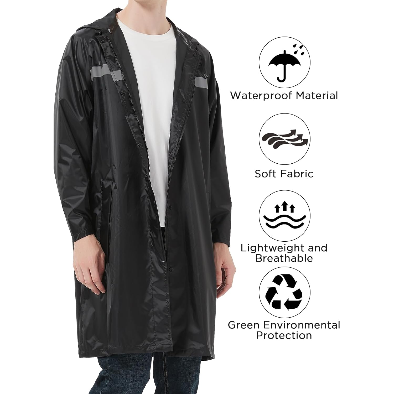 Heren lang Safety regen mantels with Air Vents - Image 6