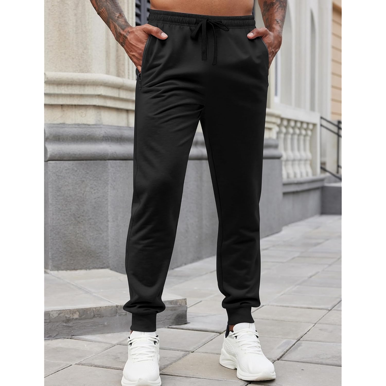 COOFANDY Heren jogger trekkoord jogger sweatpants with Zipper - Image 2