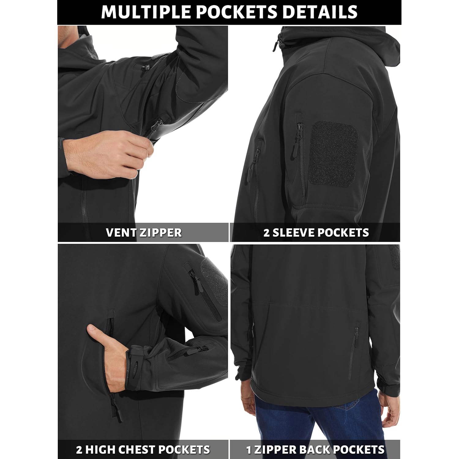 TACVASEN Heren Special Ops Military Tactical softshell Winter - Image 4