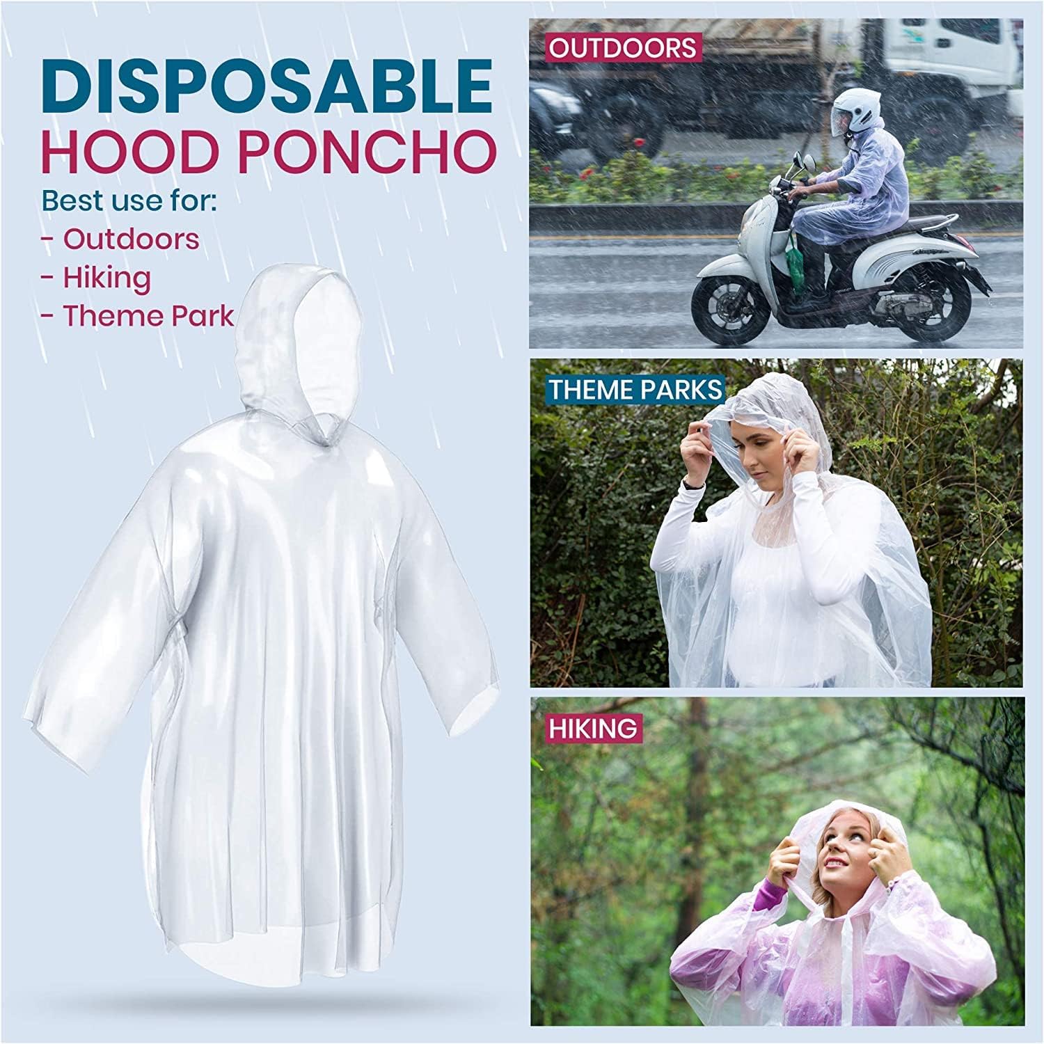 20-Pack Emergency Disposable regen Ponchos for Adults – - Image 7