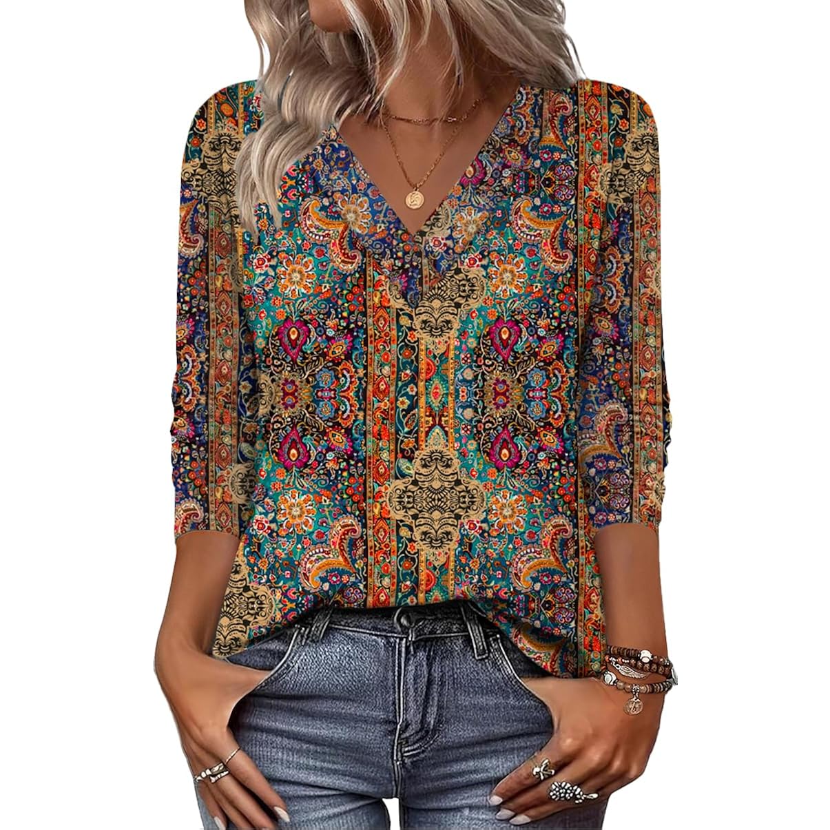 Zeagoo Dames lange mouw top Dressy Casual V