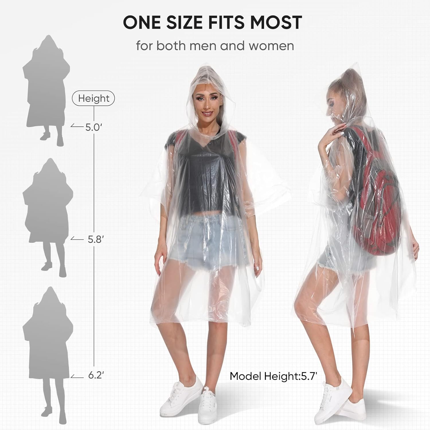 APEXUP Disposable regen Ponchos for Adults, Emergency regen - Image 3