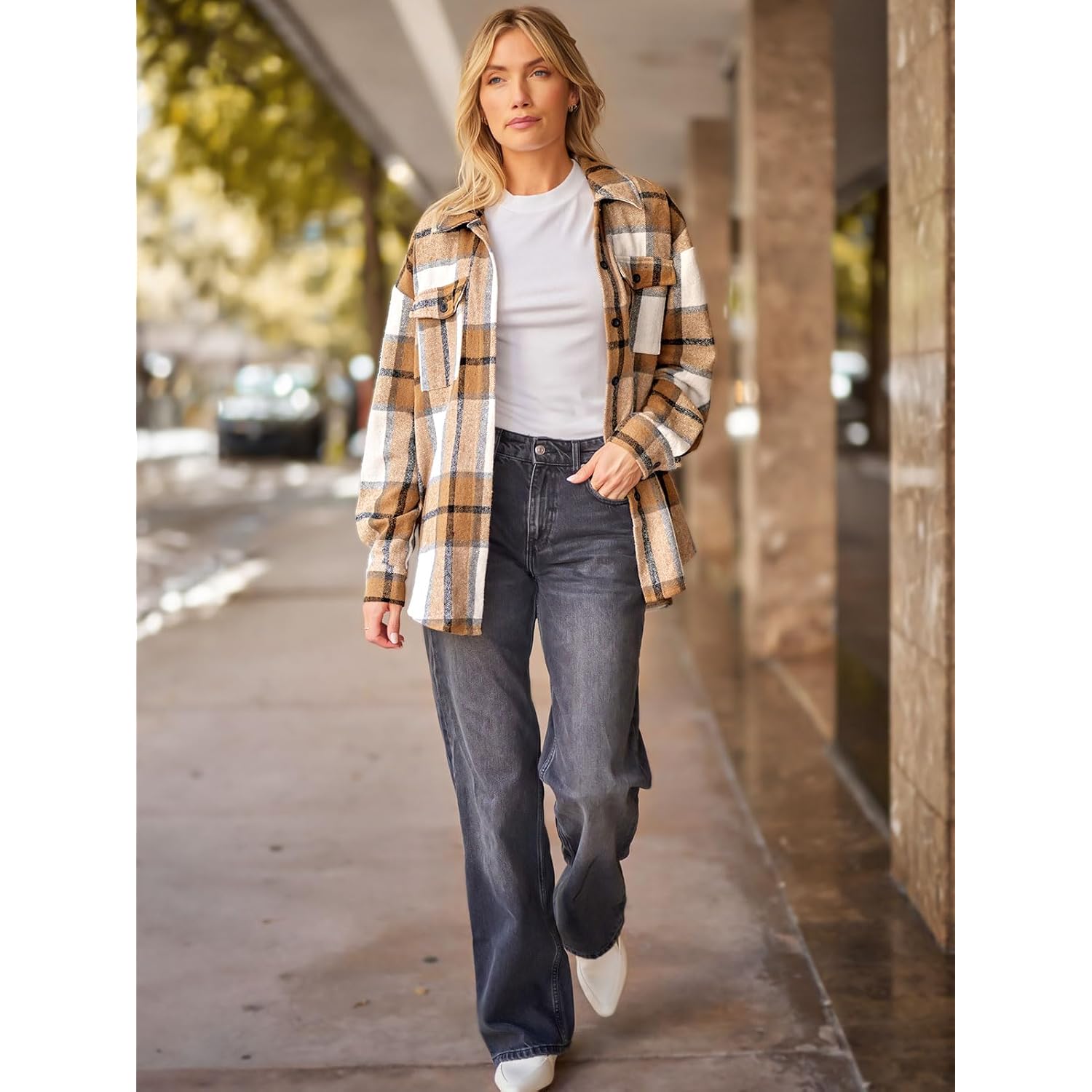 AUTOMET Dames Fall Outfits Fashion Clothes Shackets Flannel - Image 5