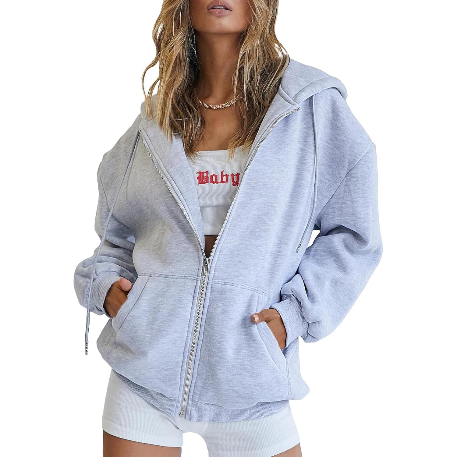 Trendy Queen Dames rits hoodie oversized sweatshirt Fall