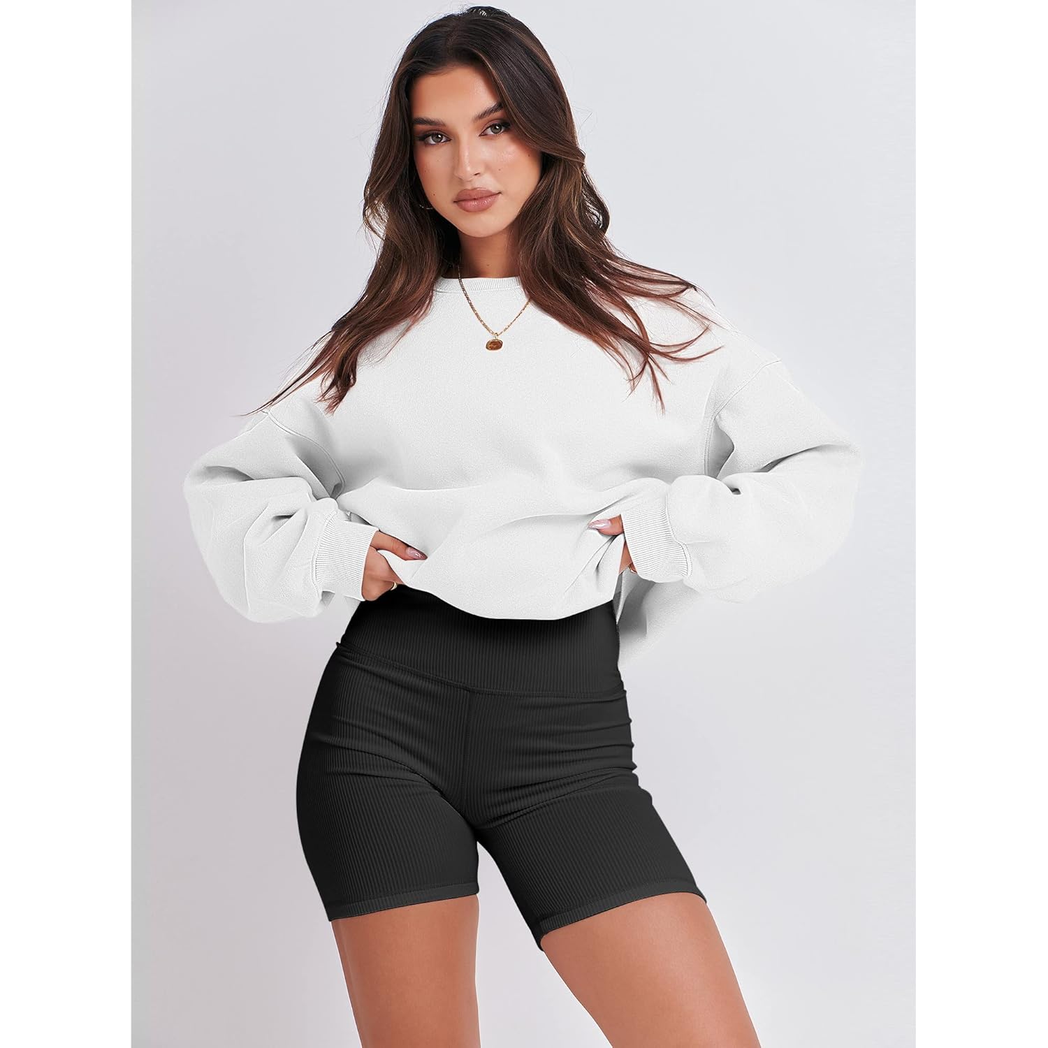 ANRABESS Dames sweatshirt Crewneck fleece oversized pullover Sweaters - Image 3