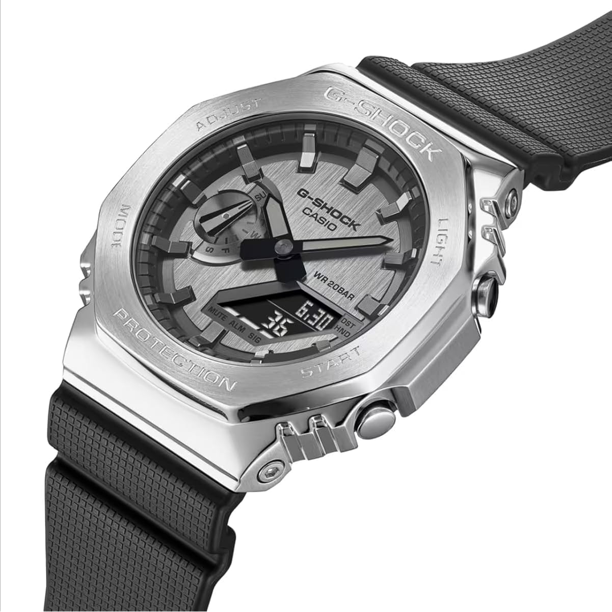 G-Shock Casio Metal Covered Octagonal zwart Resin Band - Image 3