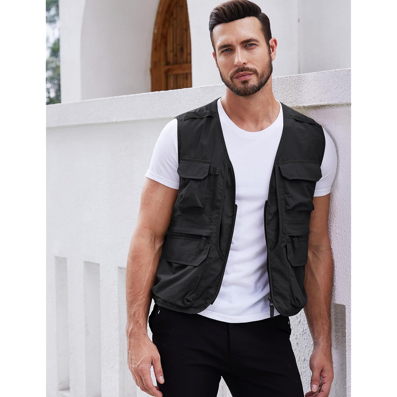 Gihuo Heren Utility Fishing Vest lichtgewicht Outdoor Work - Image 3