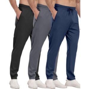 3 Pack Heren Athletic sweatpants with Zipper zakken,Workout