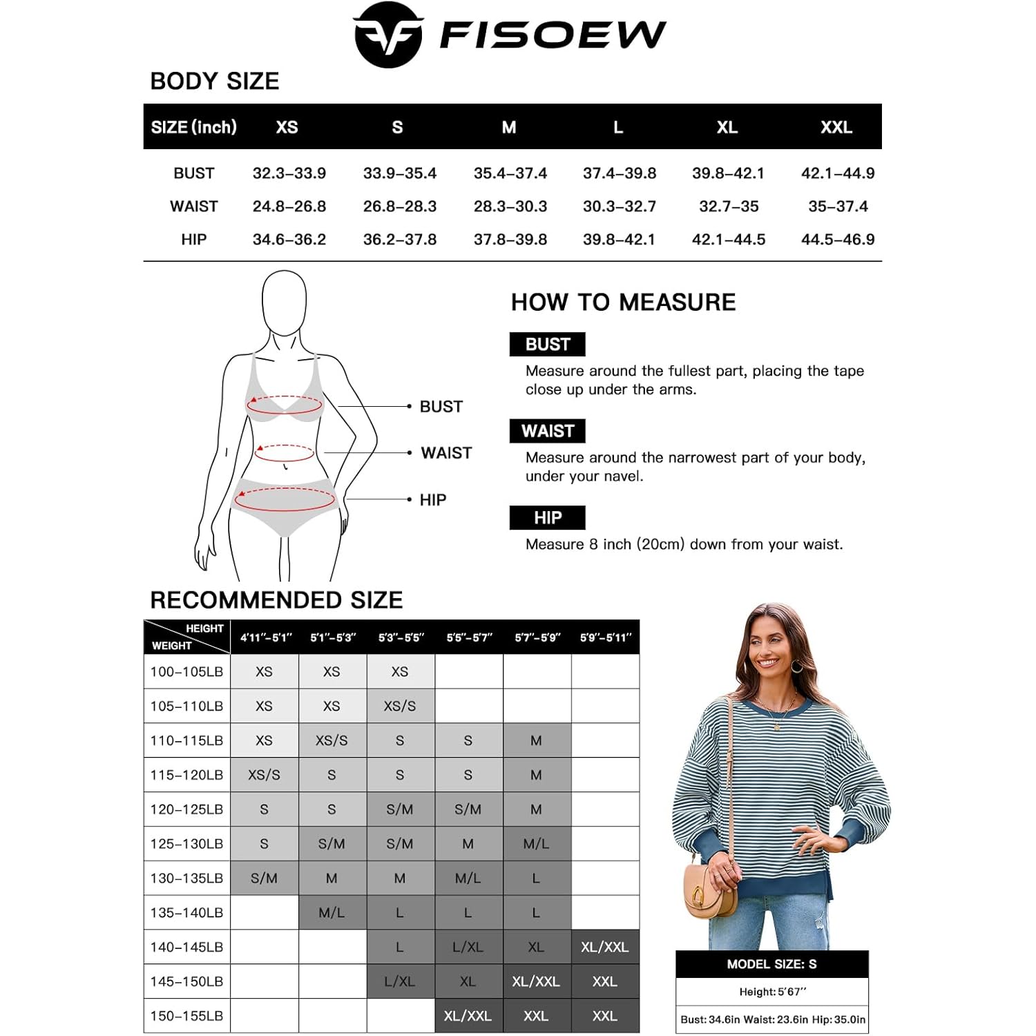 Fisoew Dames Fall oversized sweatshirt Casual Waffle Knit - Image 6