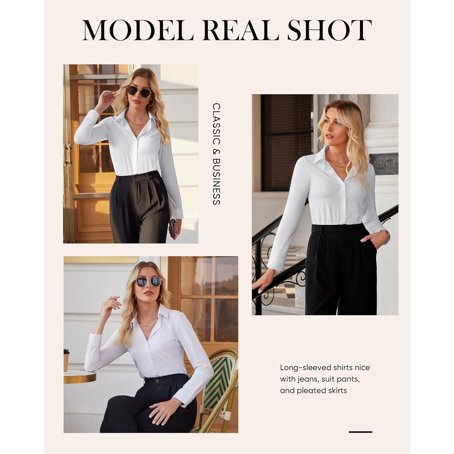 Siliteelon doorknoop shirt for Dames slim fit lange - Image 7