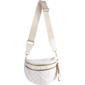 Spacious Checkered nylon crossbody Bag Bum Bag Checkered