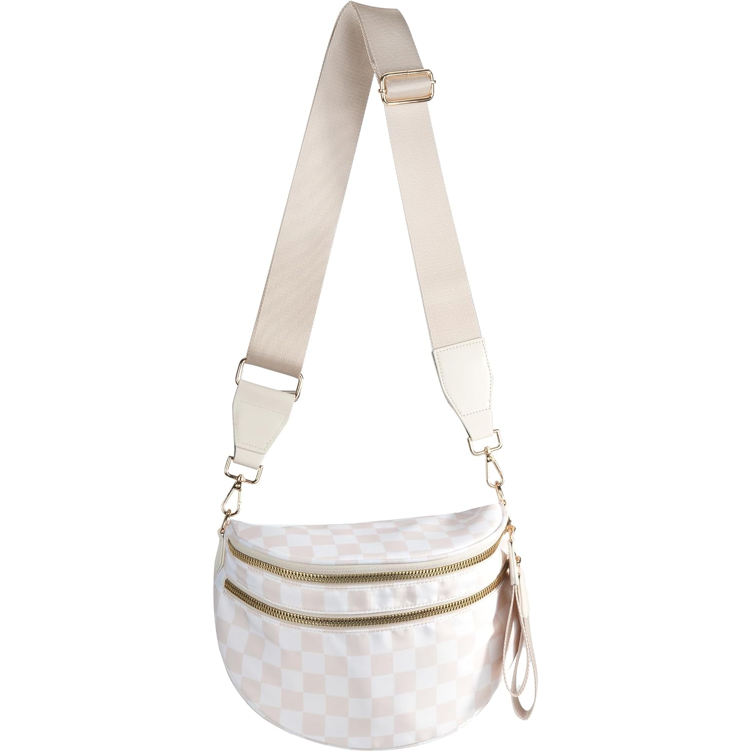 Spacious Checkered nylon crossbody Bag Bum Bag Checkered
