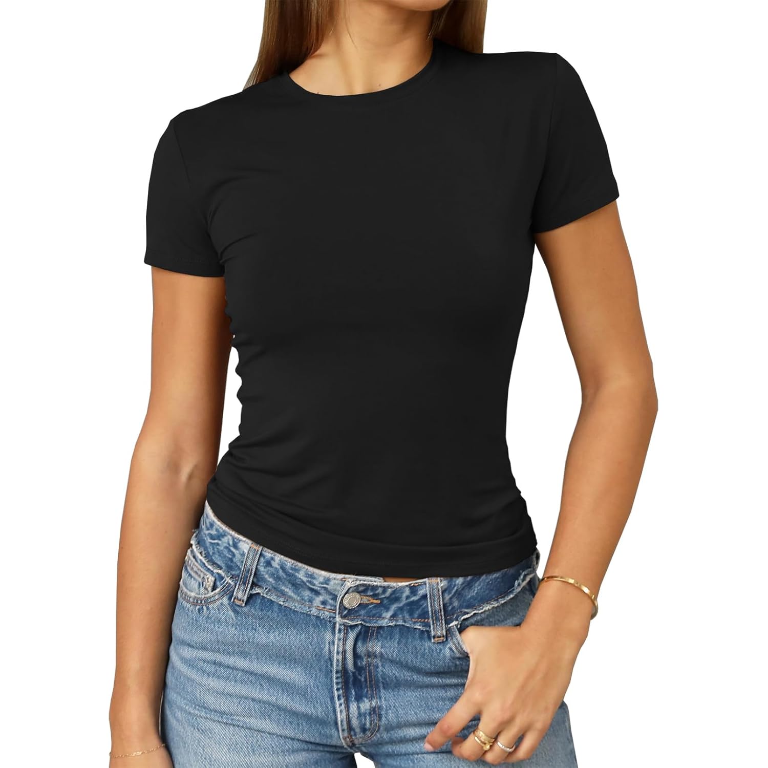 Abardsion Dames Casual Basic Going Out Crop top