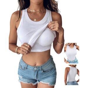 CHICME Dames Built-in Bra tanktop mouwloos Casual shirt