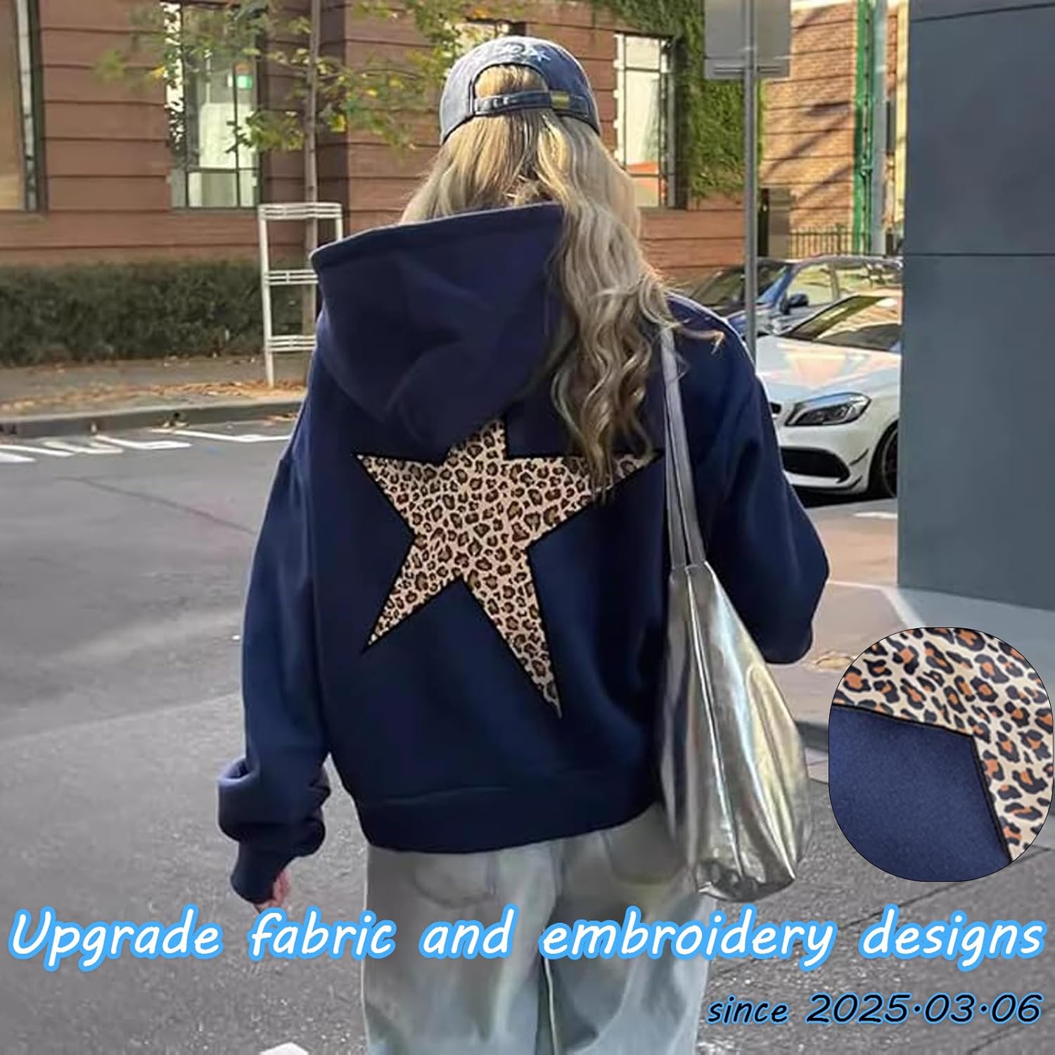 Heyheyshine Star Graphic hoodie oversized Y2k Leopard Print - Image 2