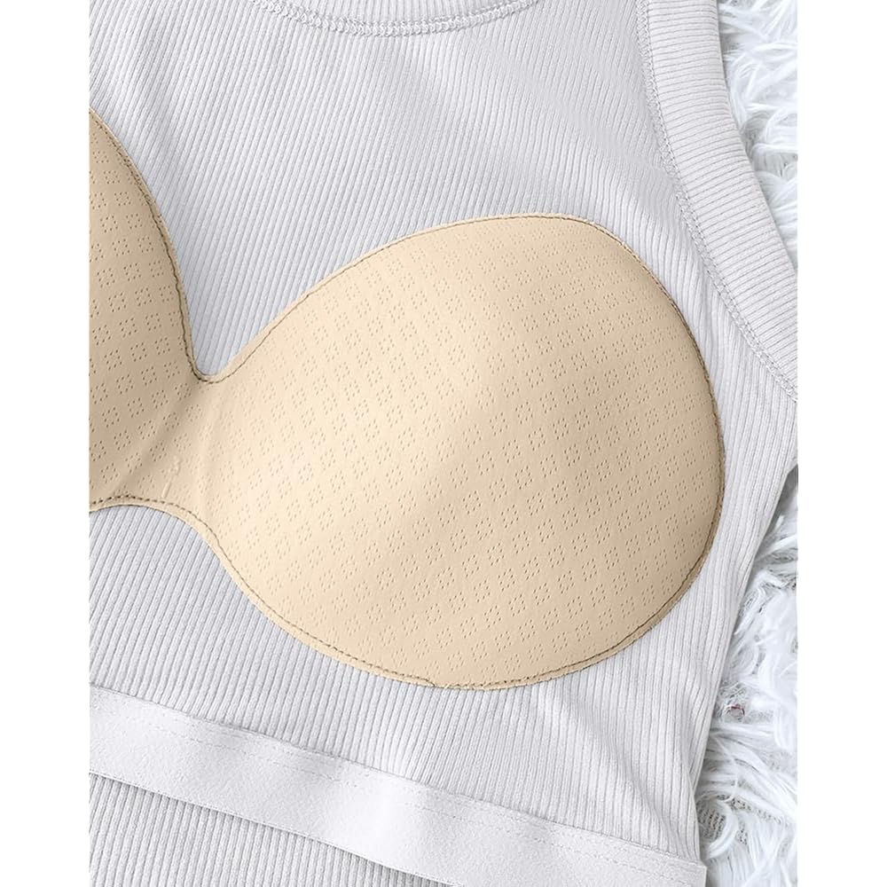 CHICME Dames Built-in Bra tanktop mouwloos Casual shirt - Image 5
