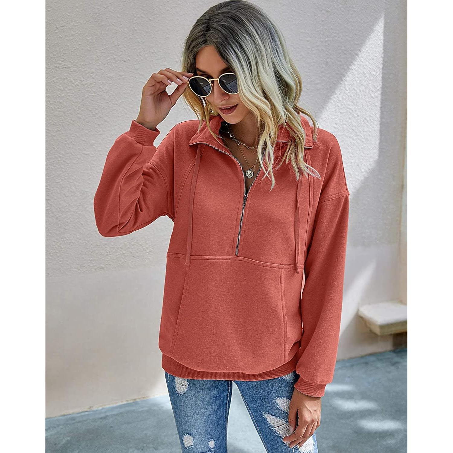 PRETTYGARDEN Dames Casual Long Sleeve Lapel Zipper sweatshirt - Image 3