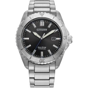 Citizen heren eco-drive brycen sport casual horloge, zilver-tone