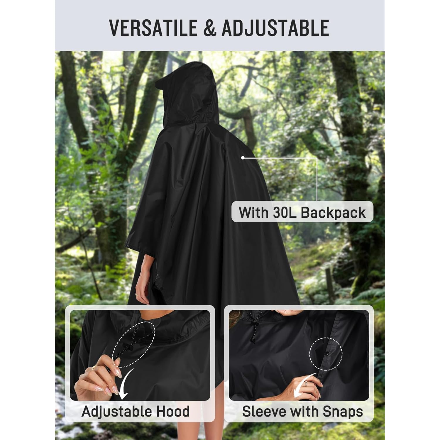 SaphiRose capuchon regen Poncho waterdicht regenjas jas for - Image 6