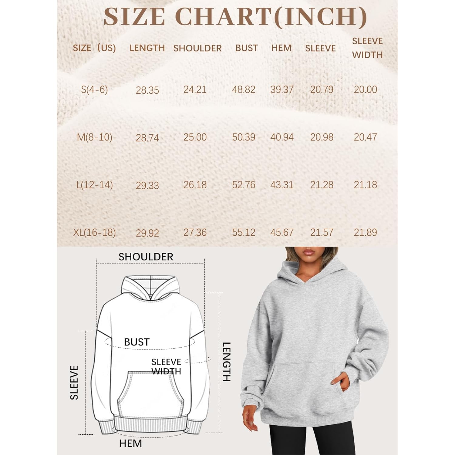 EFAN Dames hoodie oversized sweatshirt pullover fleece Sweaters - Image 7