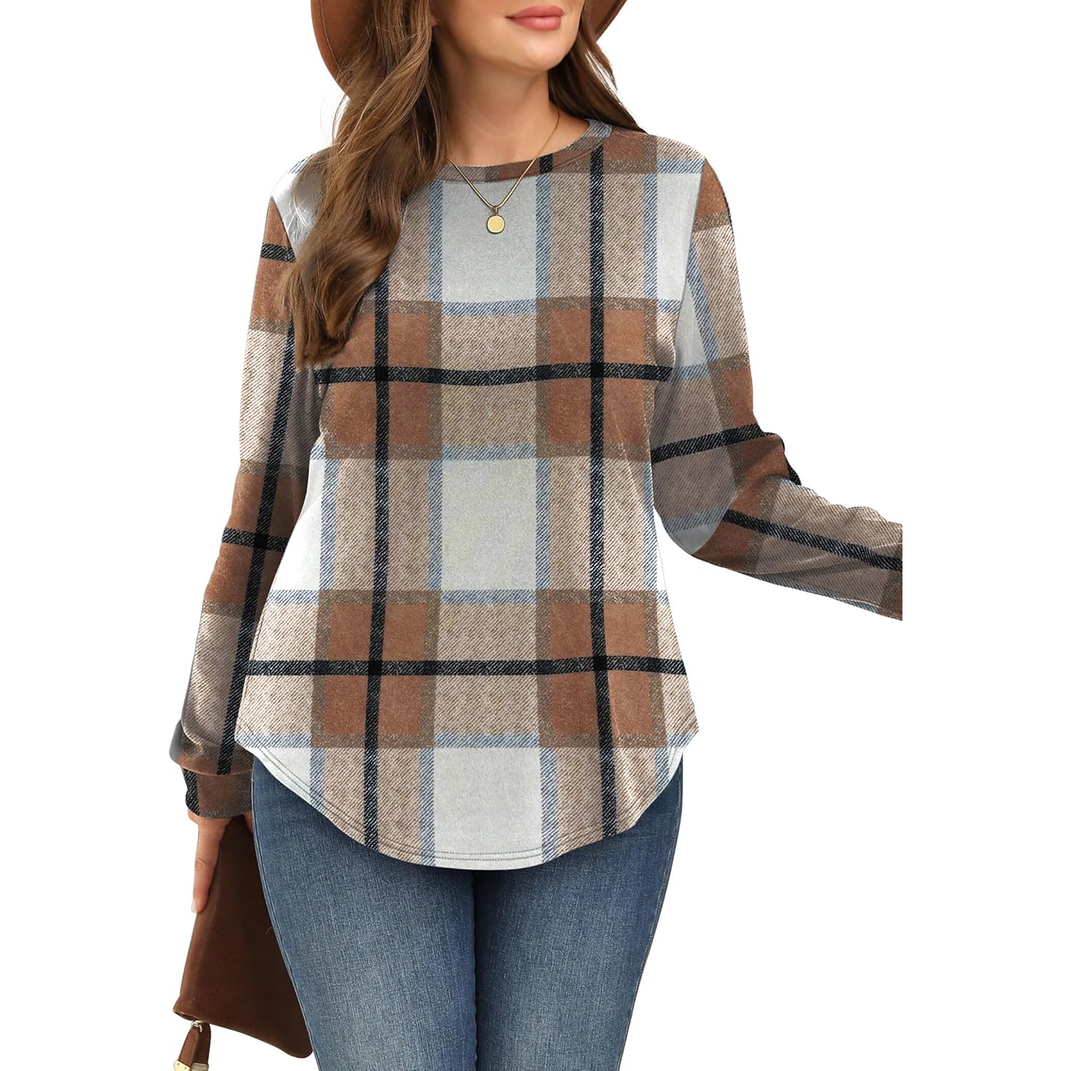 WIHOLL sweatshirt for Dames Crewneck Long Sleeve Shirts - Image 4