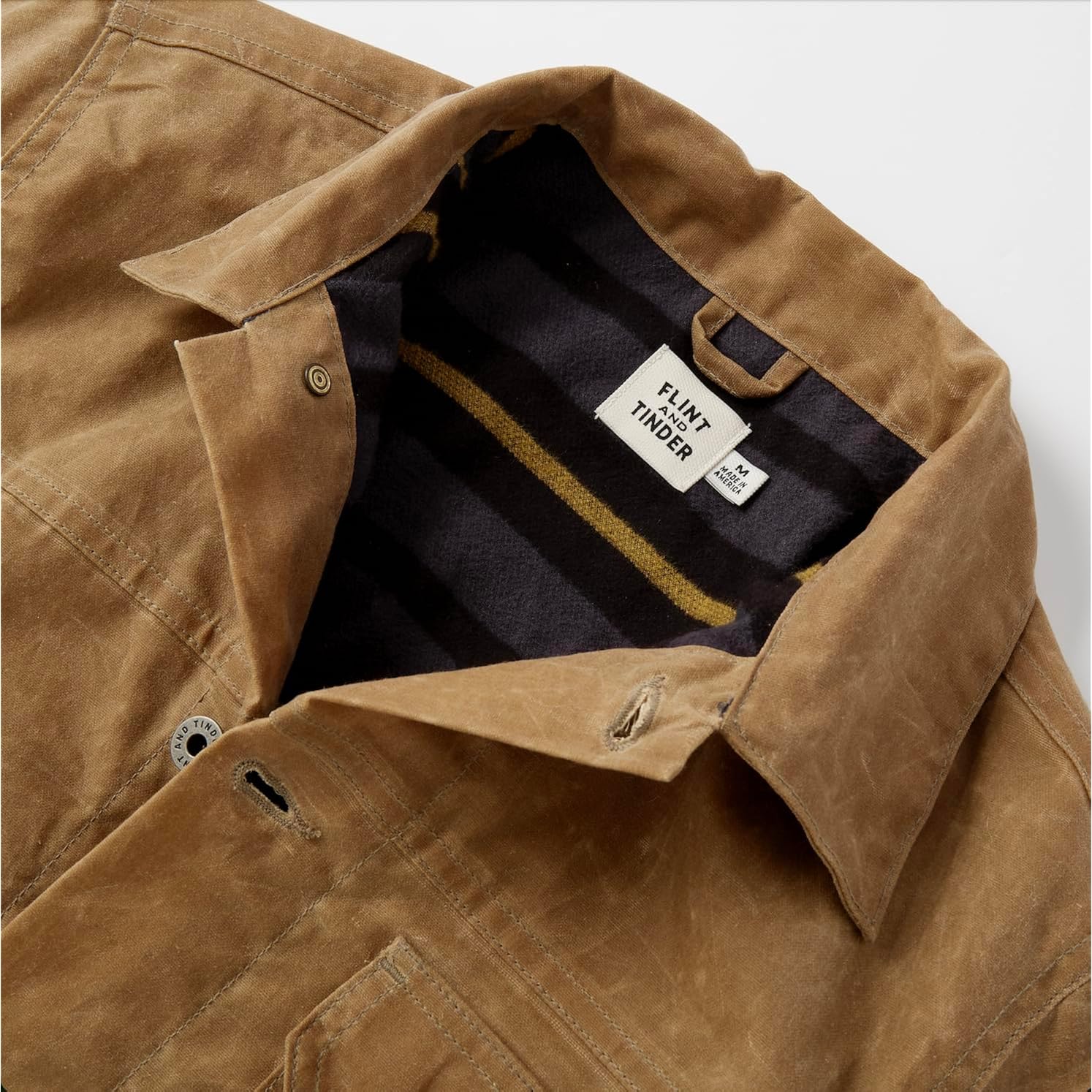 Huckberry Flint and Tinder Heren Flannel-gevoerd Waxed Trucker - Image 8