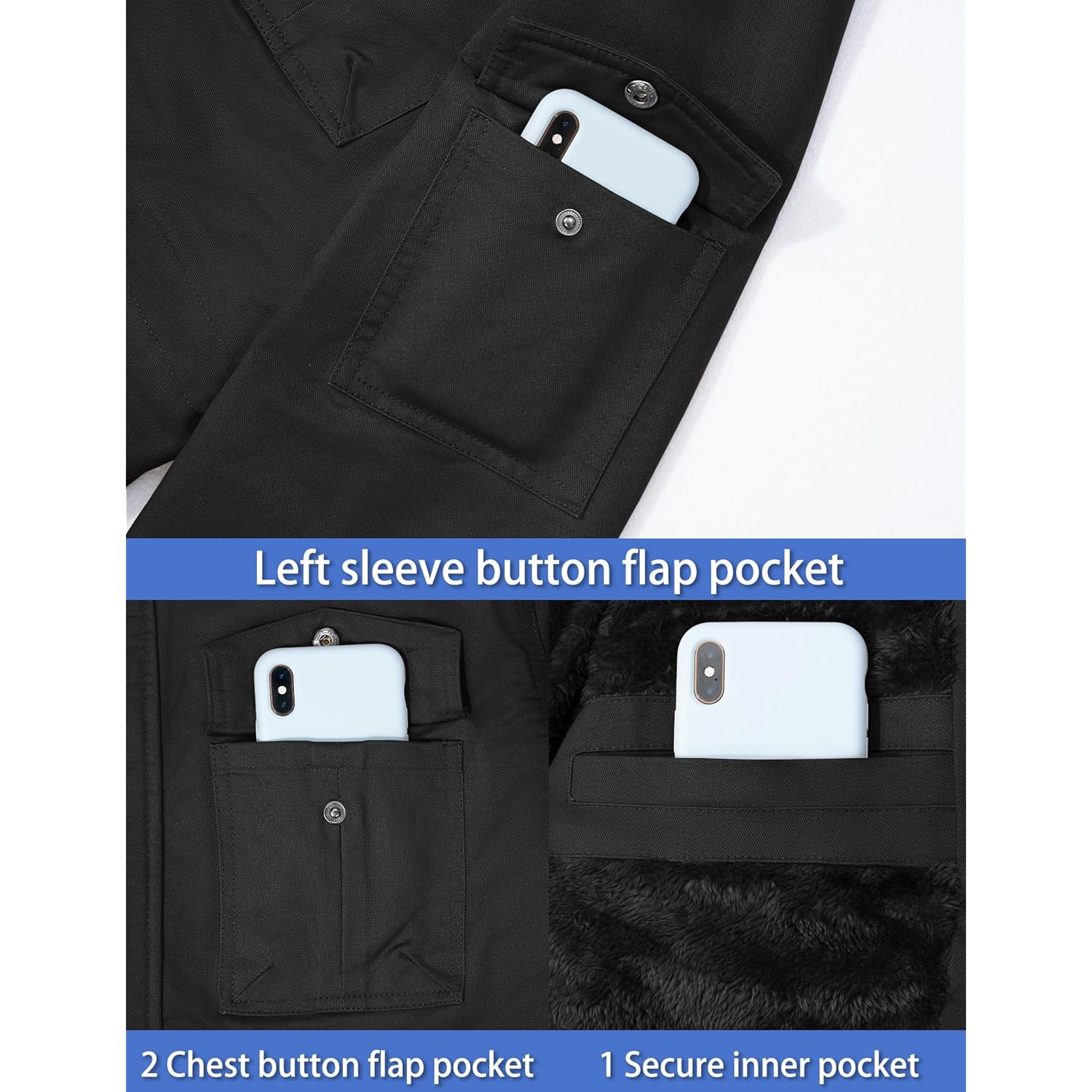 TACVASEN Heren Winter jas Cotton Military jassen Fleece - Image 6