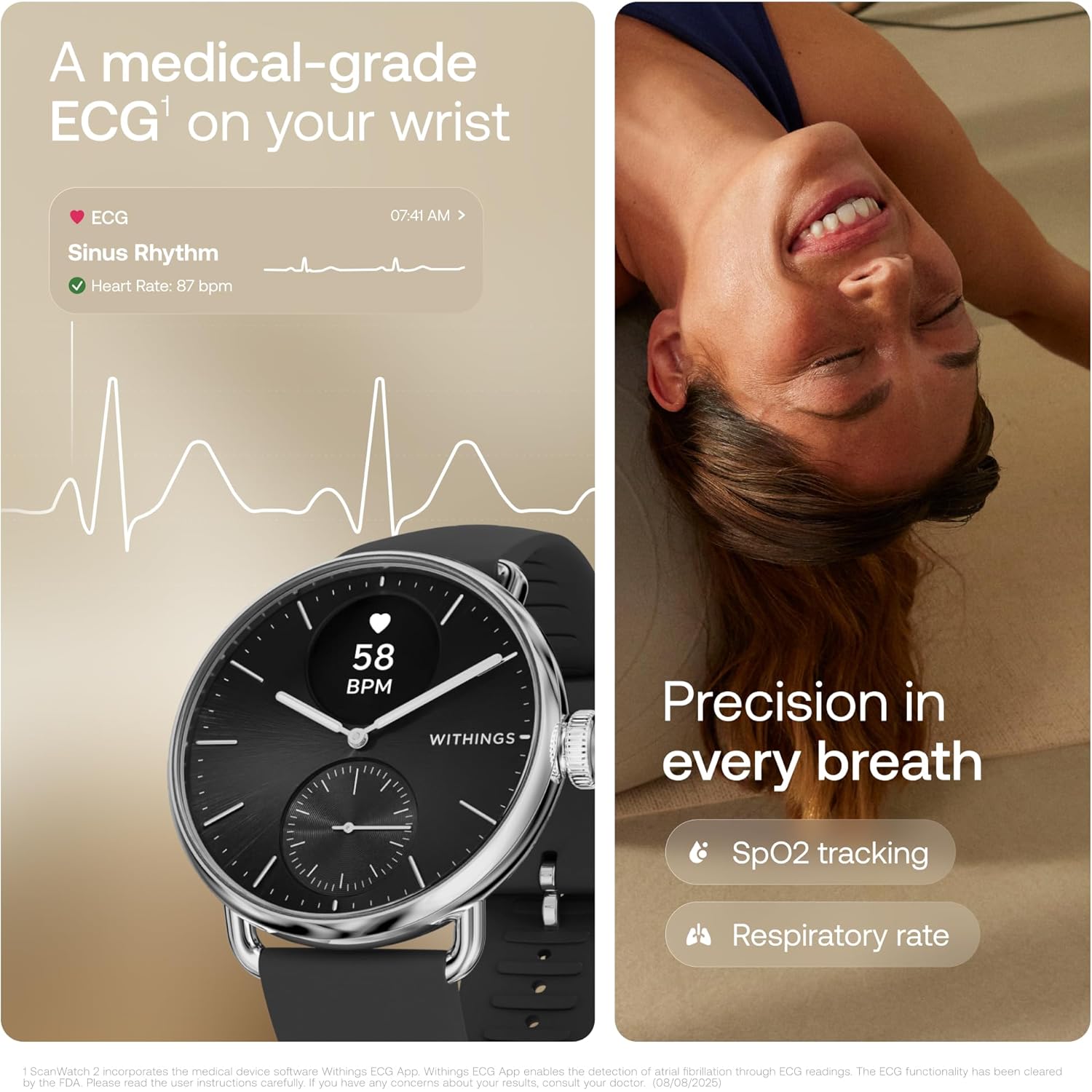 Withings ScanWatch 2 - Hybrid Smart horloge, Heart - Image 4