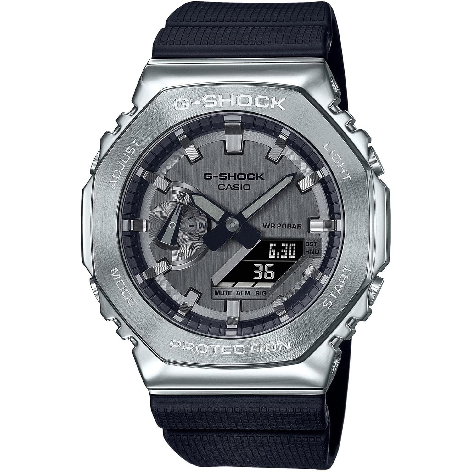 G-Shock Casio Metal Covered Octagonal zwart Resin Band