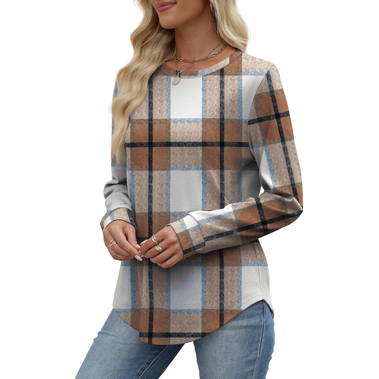 WIHOLL sweatshirt for Dames Crewneck Long Sleeve Shirts - Image 5