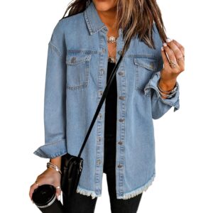 Dokotoo Dames oversized Denim jas Casual lang Sleeve