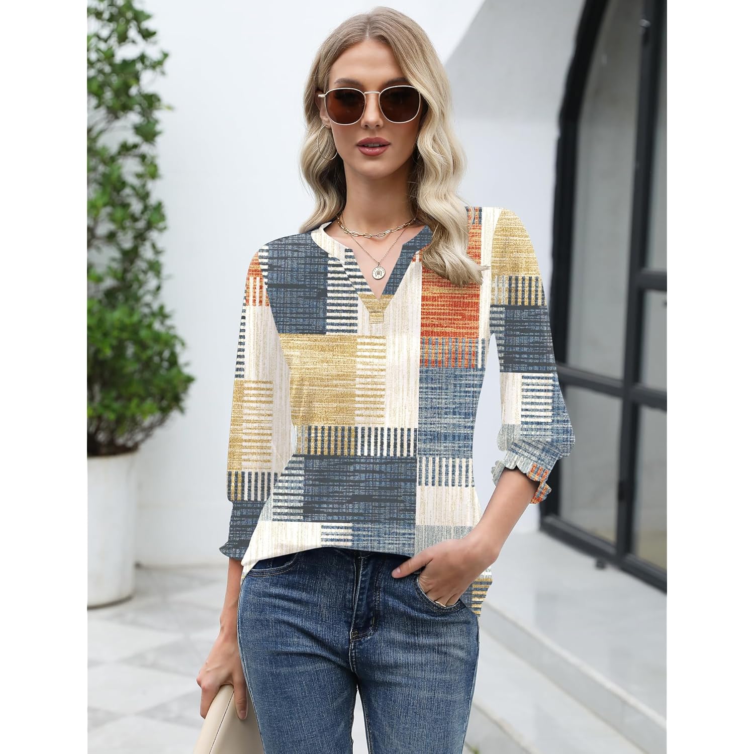 LOMON Dames 2025 Fashion top 3/4 Length Sleeve - Image 5