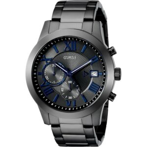 Guess heren roestvrij staal gunmetal chronograaf bracelet horloge