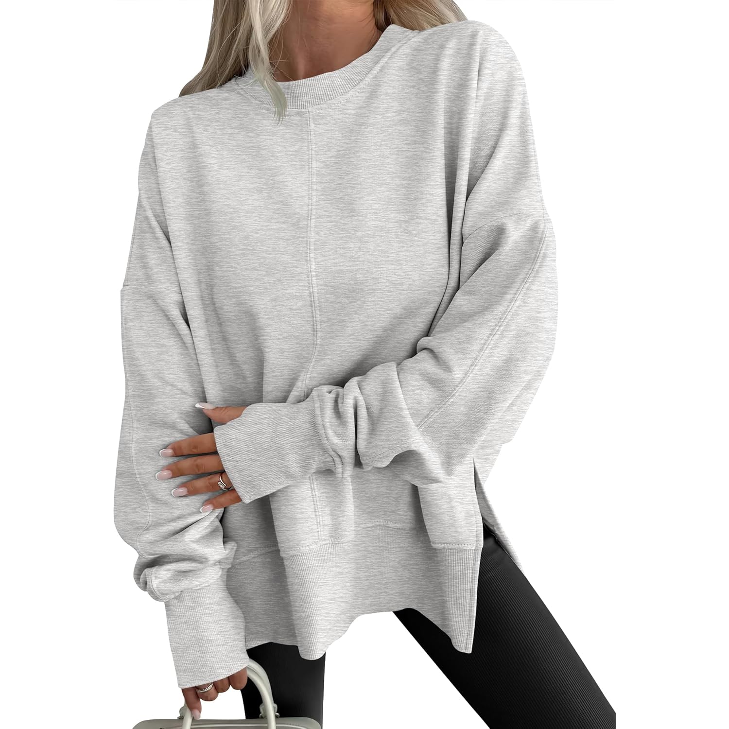 ANRABESS Dames oversized sweatshirt Thumbhole Long Sleeve hoodie