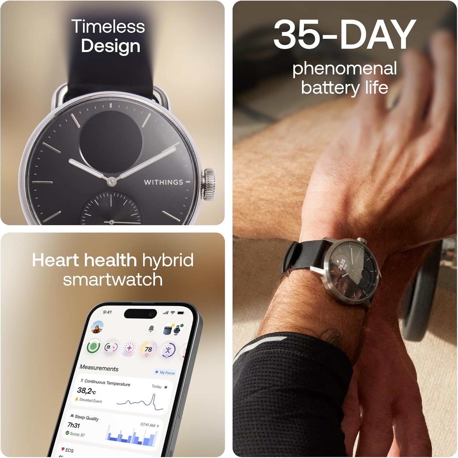 Withings ScanWatch 2 - Hybrid Smart horloge, Heart - Image 2