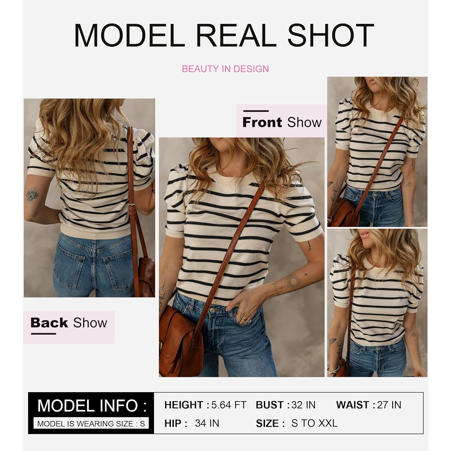 Dokotoo Dames Short Puff Sleeve Knit top 2025 - Image 2