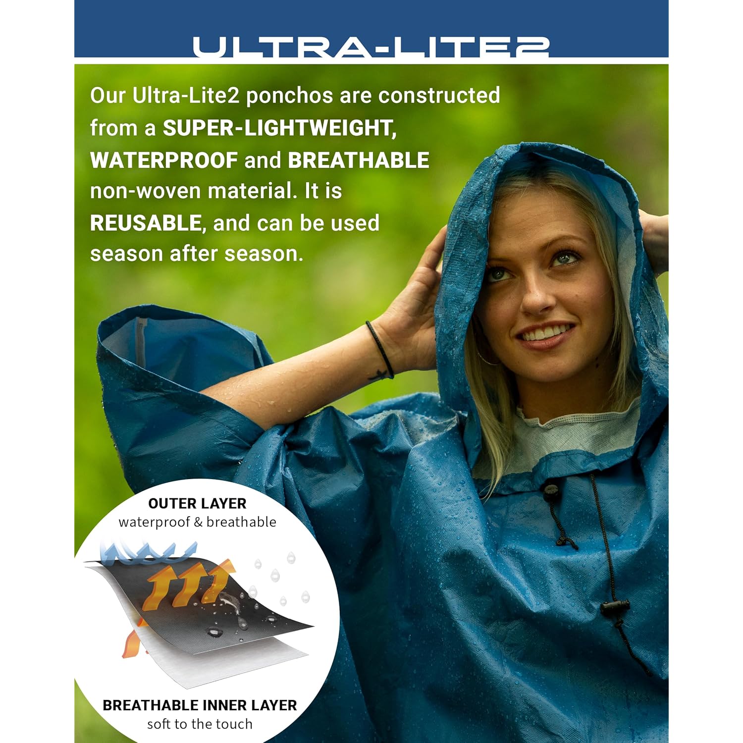 FROGG TOGGS Ultra-lite2 waterdicht, Breathable regen Poncho, Adult - Image 4