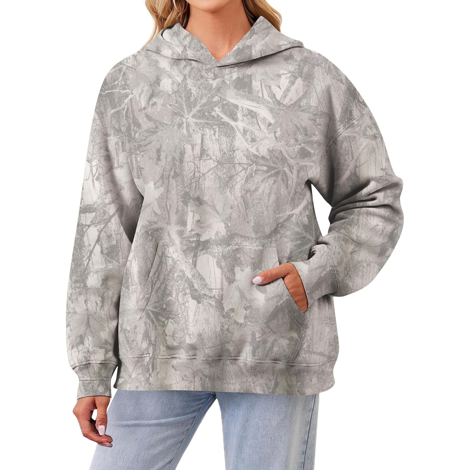 Camo hoodie For Dames oversized Long Sleeve Drop - Image 2