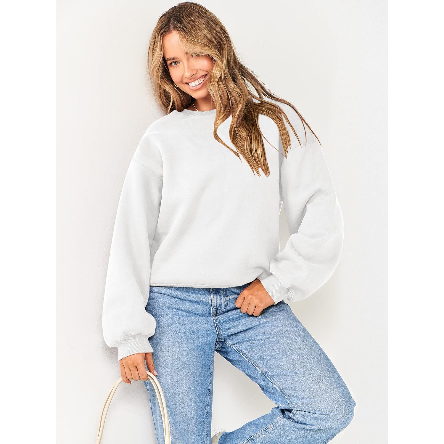 ANRABESS Dames sweatshirt Crewneck fleece oversized pullover Sweaters - Image 7