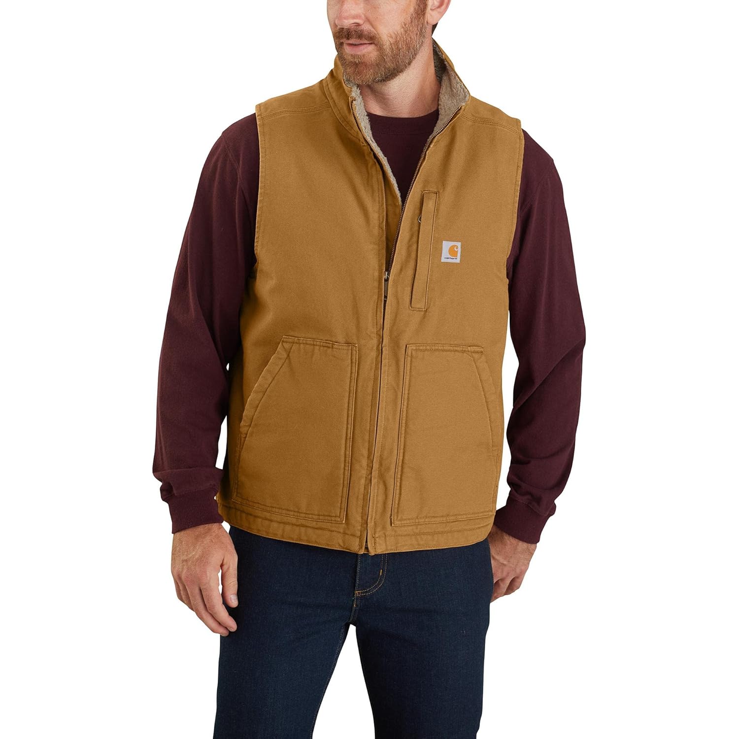 Carhartt Heren 104277 Washed Duck Mock Neck Vest