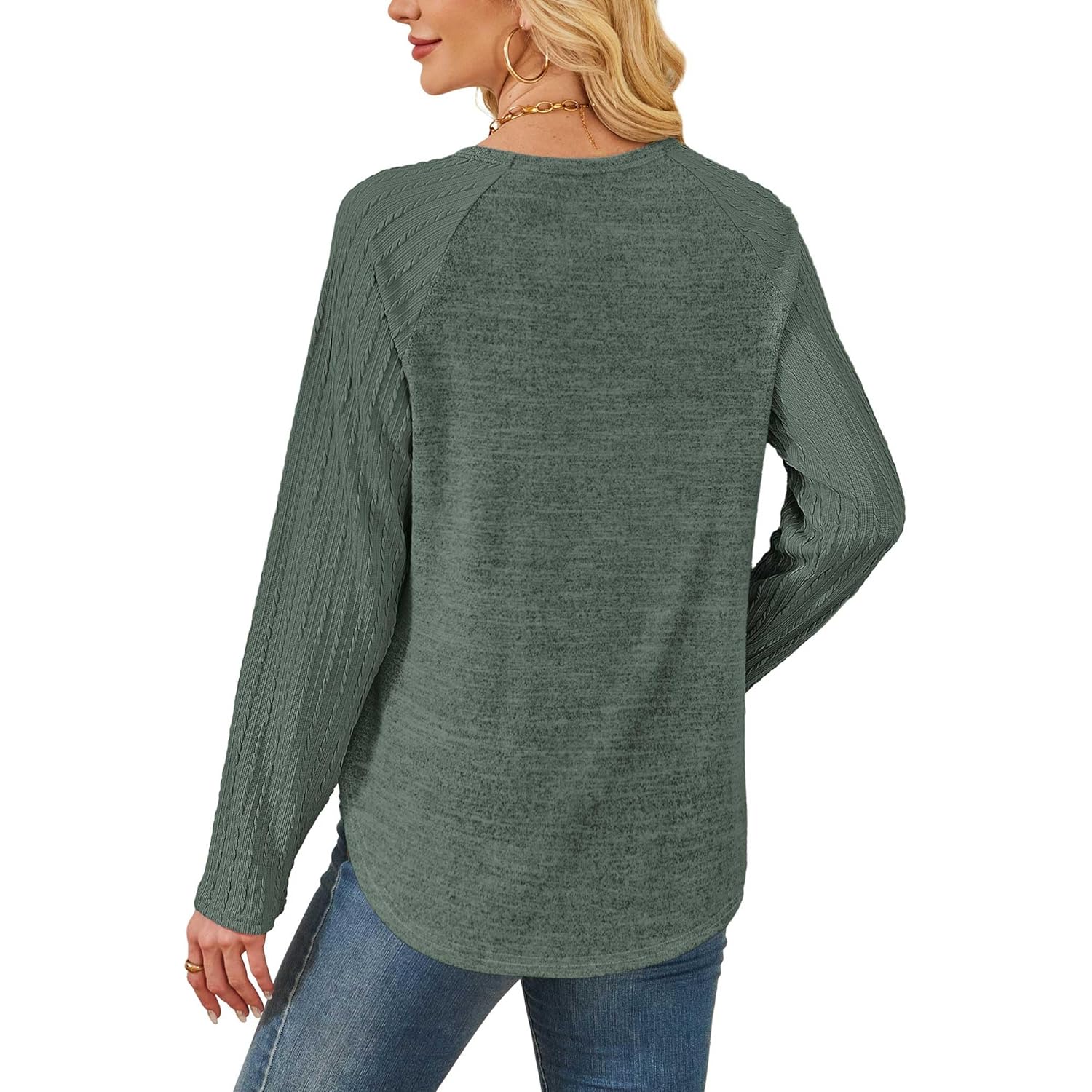 SAMPEEL sweatshirt for Dames Long Sleeve Shirts Crewneck - Image 5