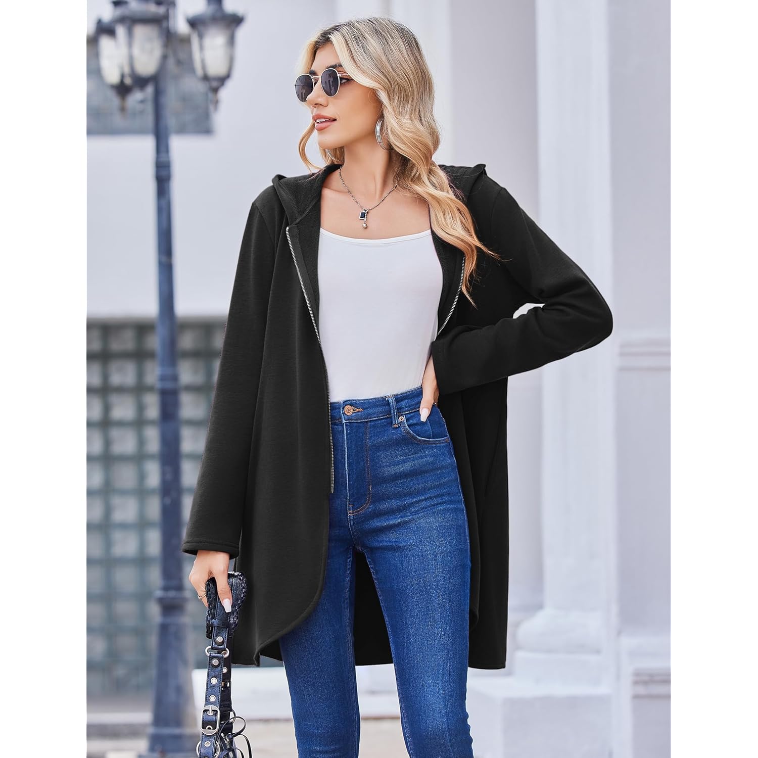 Zeagoo Dames Fall Jacket 2025 rits hoodie Long - Image 3