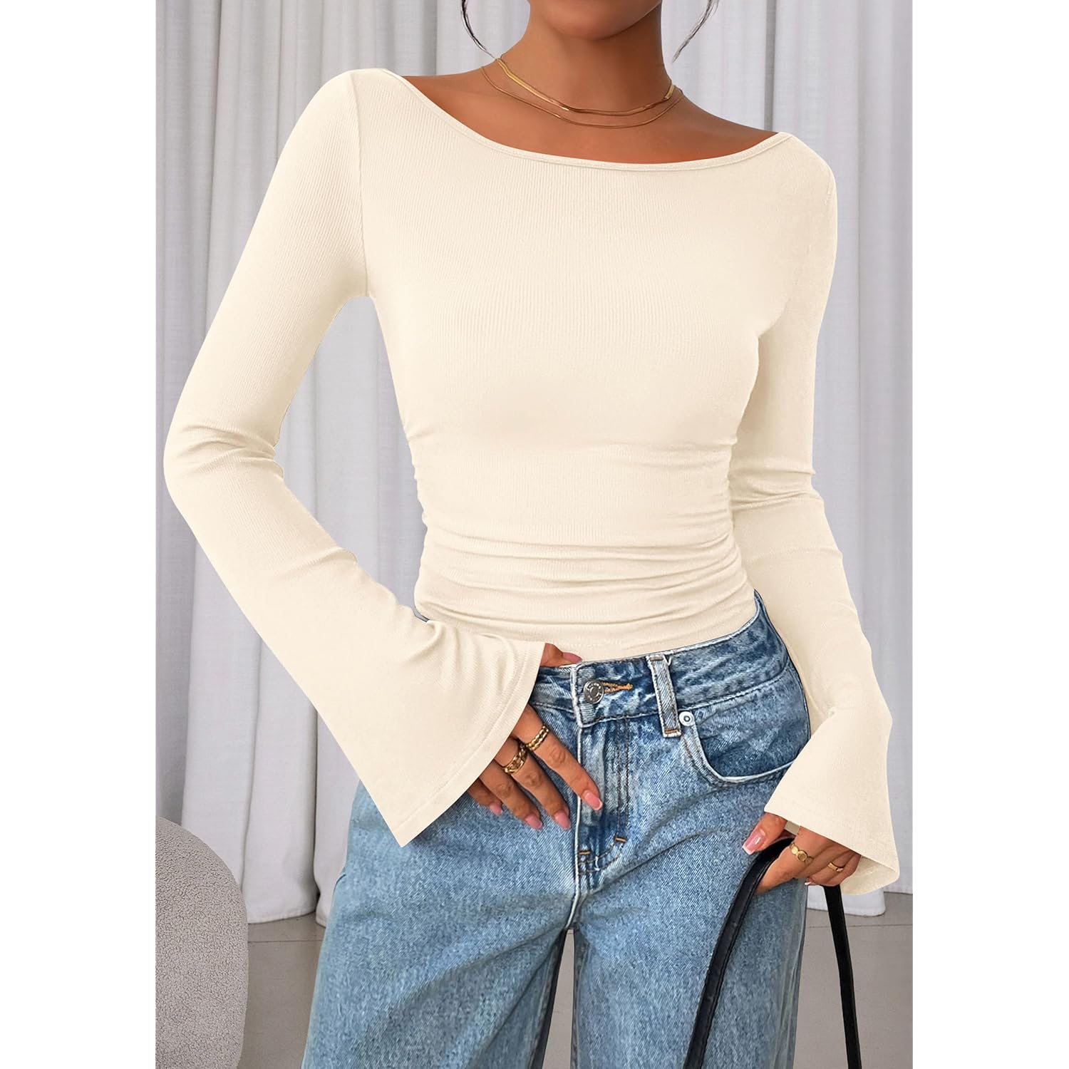 PRETTYGARDEN Dames lange mouw shirt 2025 Fall Crop - Image 2