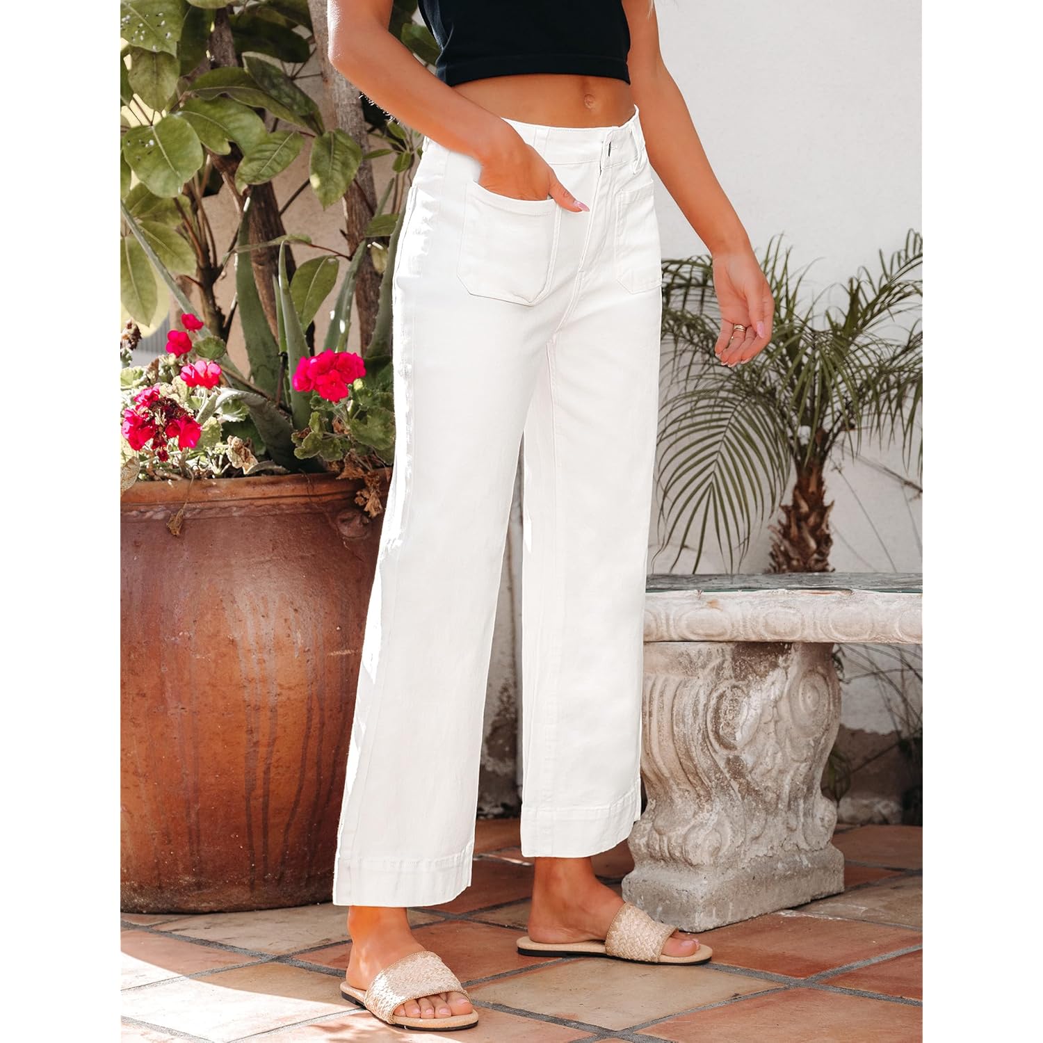 Luvamia wide leg jeans for Dames Trendy high-waist - Image 2